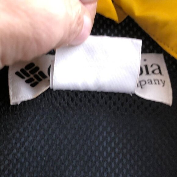 Columbia Sportswear Mens Windbreaker Jacket Large Yellow Outdoors Full Zip Mesh - Picture 8 of 16